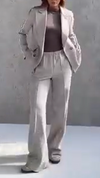 Women Lapel Jacket + Pants Temperament Commuter Set