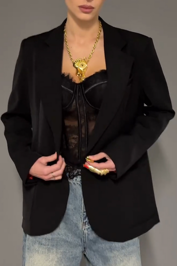 Womens Lapel Temperament Commuter Jacket
