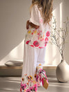 Women Round Neck Printed Loose Casual Suit