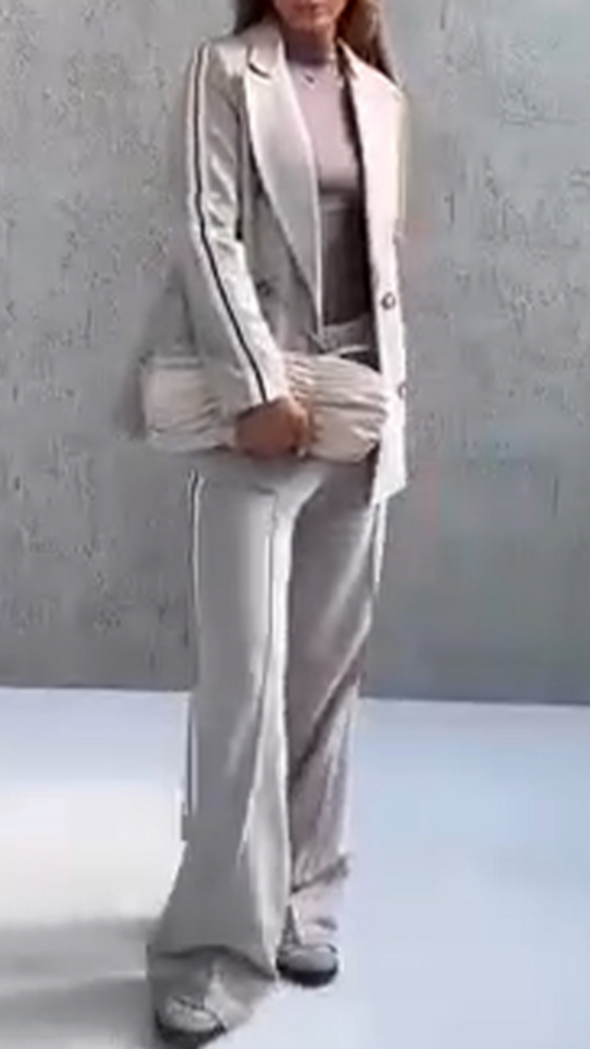 Women Lapel Jacket + Pants Temperament Commuter Set