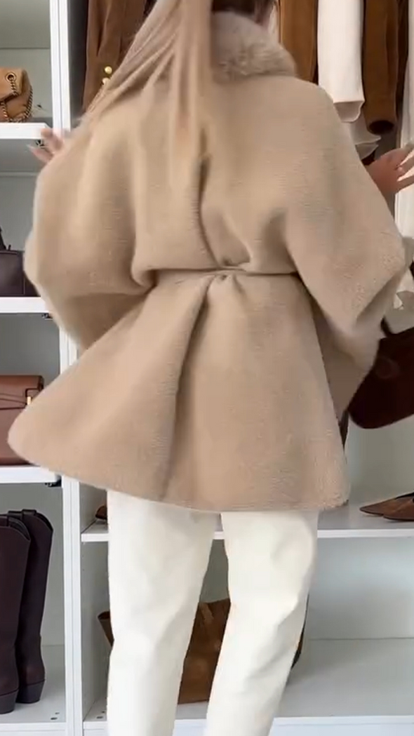 Womens Plush Temperament Casual Coat