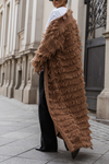 Womens Plush Tassel Casual Long Cardigan