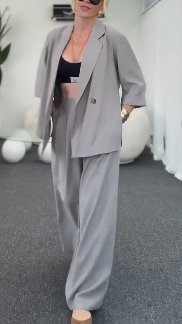 Women Lapel Jacket + Pants Temperament Commuter Suit