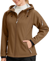 Women Wool Lined Soft Shell Waterproof Hooded Jacket
