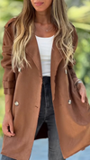 Womens Lapel Temperament Casual Windbreaker