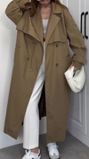 Women Lapel Splicing Temperament Casual Windbreaker